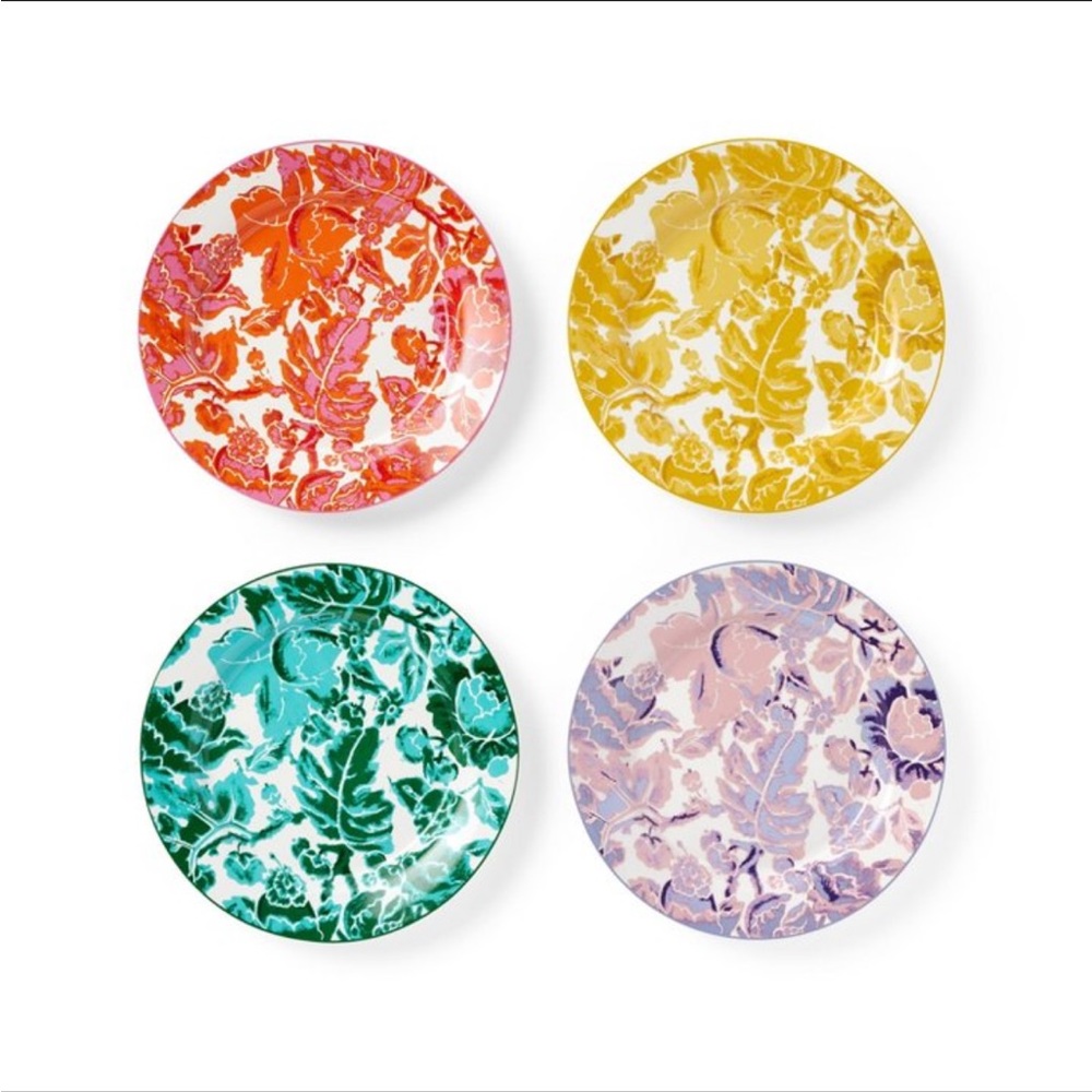 Floral Toile 4pc Salad Plate Set - DVF for Target NIB